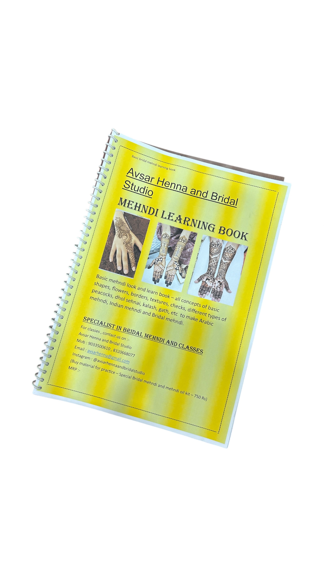 Mehndi Learning Theory Book -  World's 1st Mehndi Journal Theory