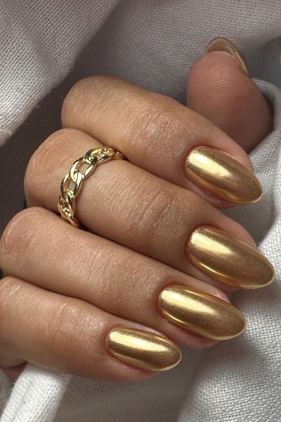 AVSAR Liquid Gold – Mirror Chrome Press-On Nails