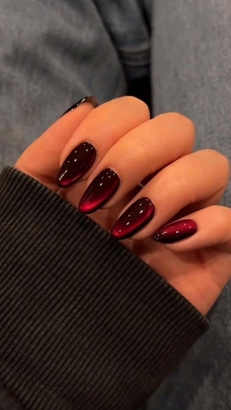AVSAR Black Cherry Cat Eye – Vamp Press-On Nails